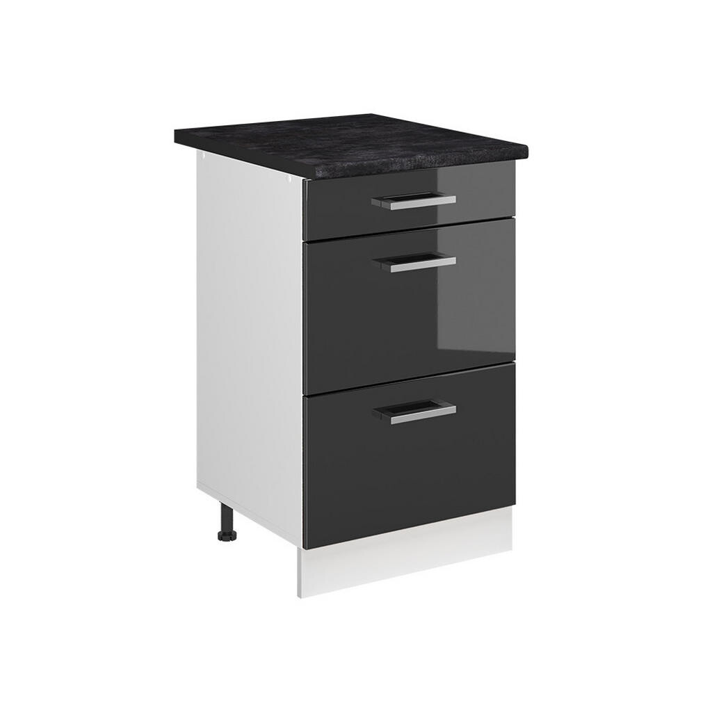 Vicco SPODNÍ SKŘÍŇKA KUCHYŇSKÉ LINKY R-Line, Antracitový vysoký lesk/Bílá, 50 cm pracovná doska antracitová