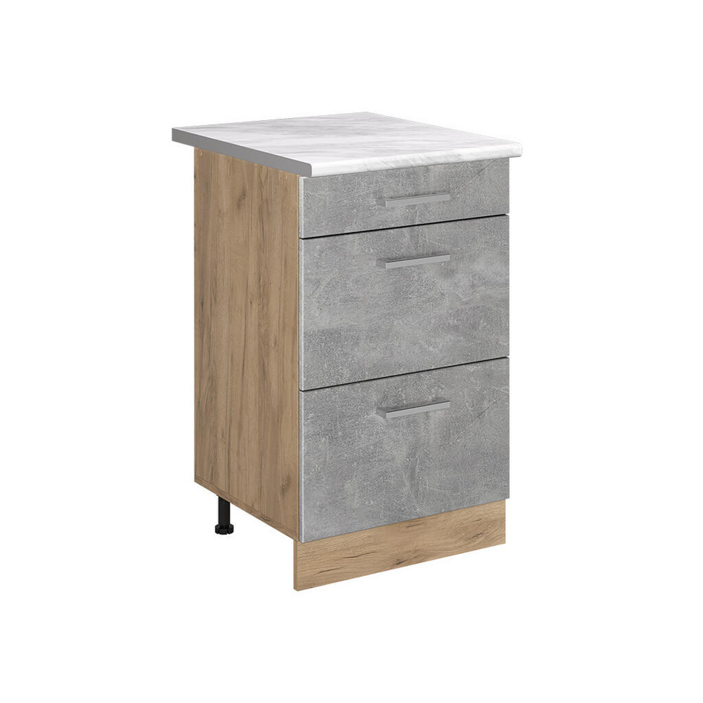Vicco SPODNÍ SKŘÍŇKA KUCHYŇSKÉ LINKY R-Line, Beton/Zlatý mocný dub, 50 cm pracovná doska Mramor