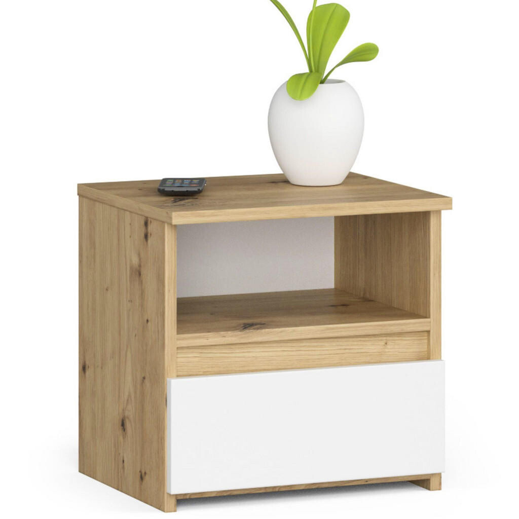 RAUMHIRSCH FURNITURE NOČNÍ STOLEK Dub Artisan, bílá 40/40/35