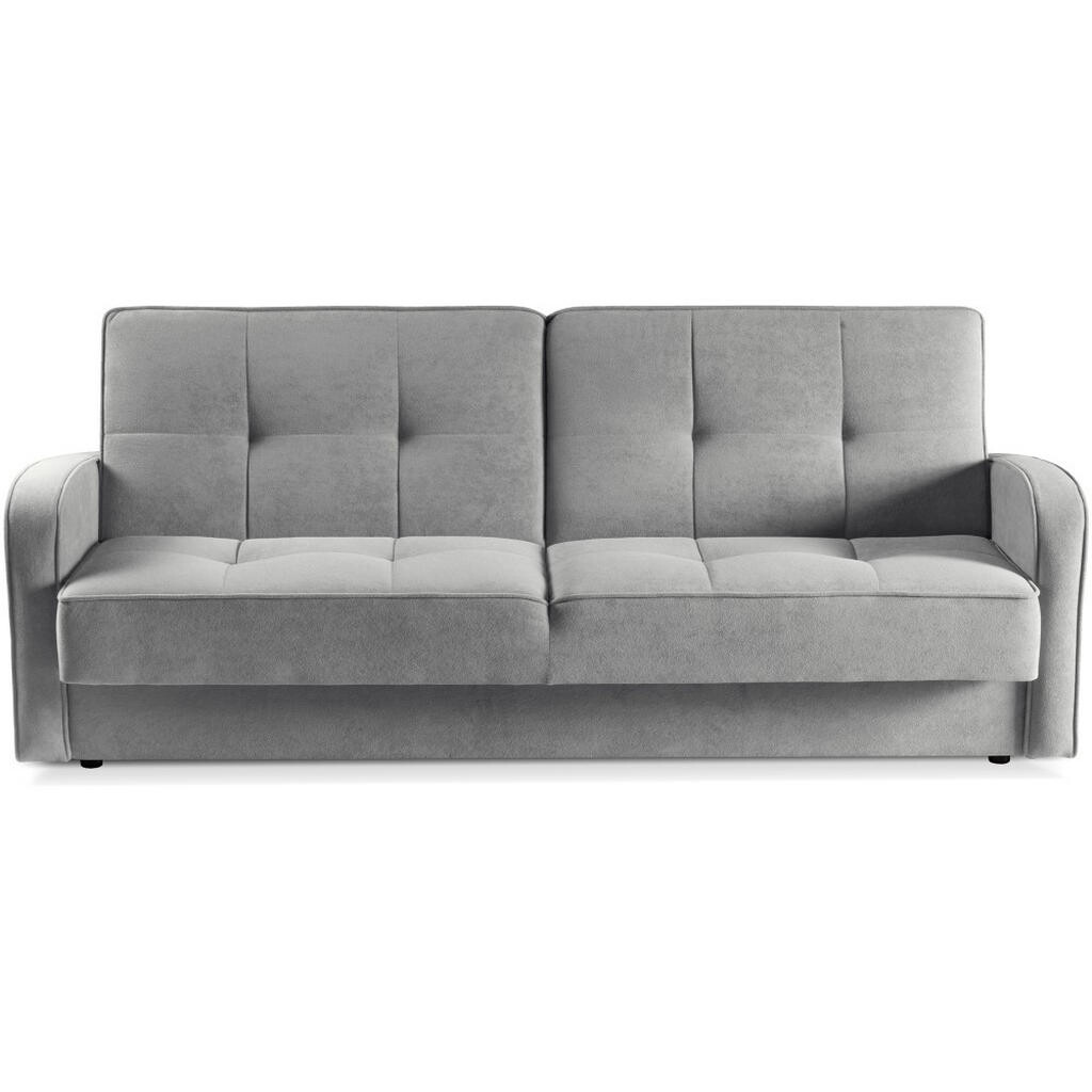 Beautysofa ROZKLÁDACÍ pohovka Pavo 3místná s úložným prostorem, šedá