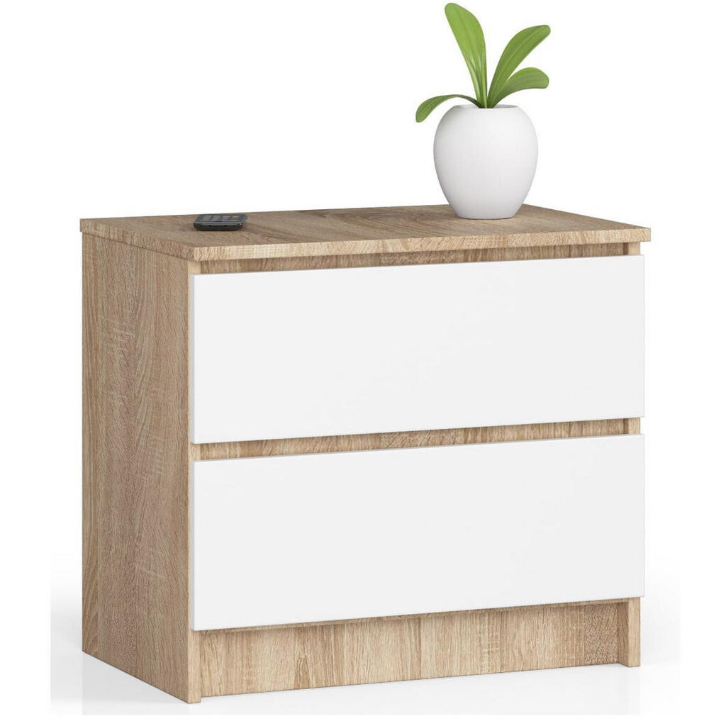 RAUMHIRSCH FURNITURE KOMODA dub Sonoma, bílá 55/60/40