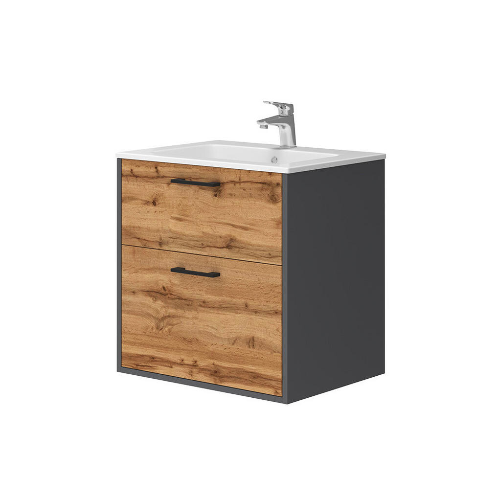 Vicco KOUPELNOVÝ NÁBYTEK Lanco, Antracit/Zlatý mocný dub, 61 x 61.5 cm 2dílná