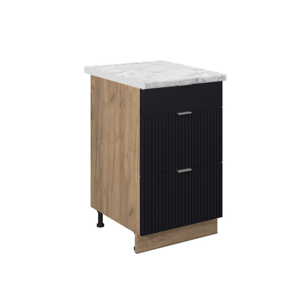 Vicco SPODNÍ SKŘÍŇKA KUCHYŇSKÉ LINKY Fame-Line Černý pruhovaný 50 cm , PD Dub