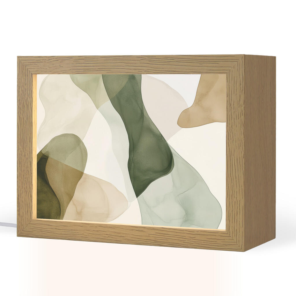 OnlyWow STOLNÍ LAMPA Japandi - Abstraktní - Zelená 20x15 cm