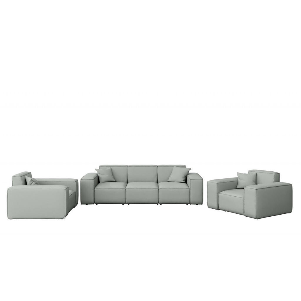 Kaiser Möbel ZAHRADNÍ SEDACÍ SOUPRAVA 3+1+1 MALIBU tkanina Odyssey Světle šedá