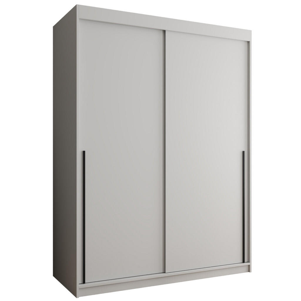Home Collective ŠATNÍ SKŘÍŇ S POSUVNÝMI DVEŘMI 150 cm šířka, bílá s černým úchytem