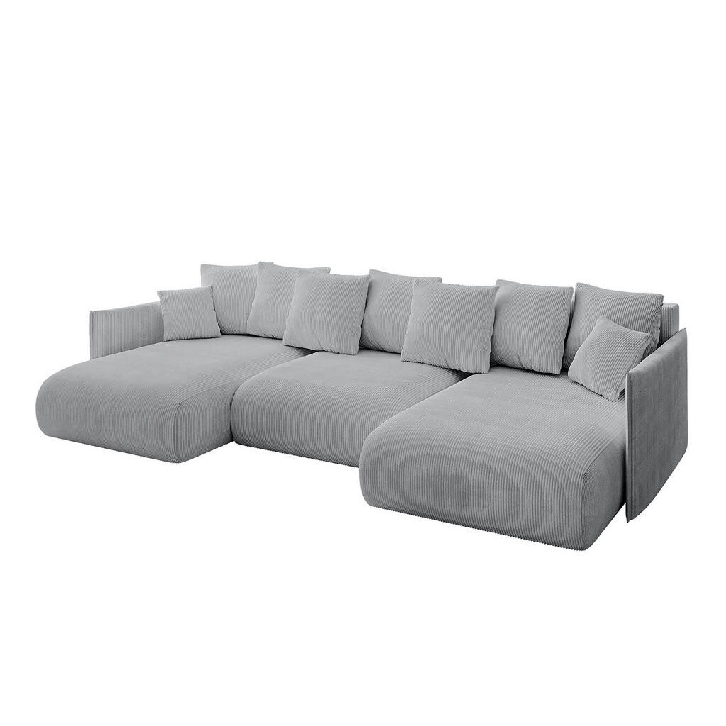 ALTDECOR SEDACÍ SOUPRAVA s funkcí lůžka a úložným prostorem pod postelí ONESK-U 317x177x72 šedá manšestr