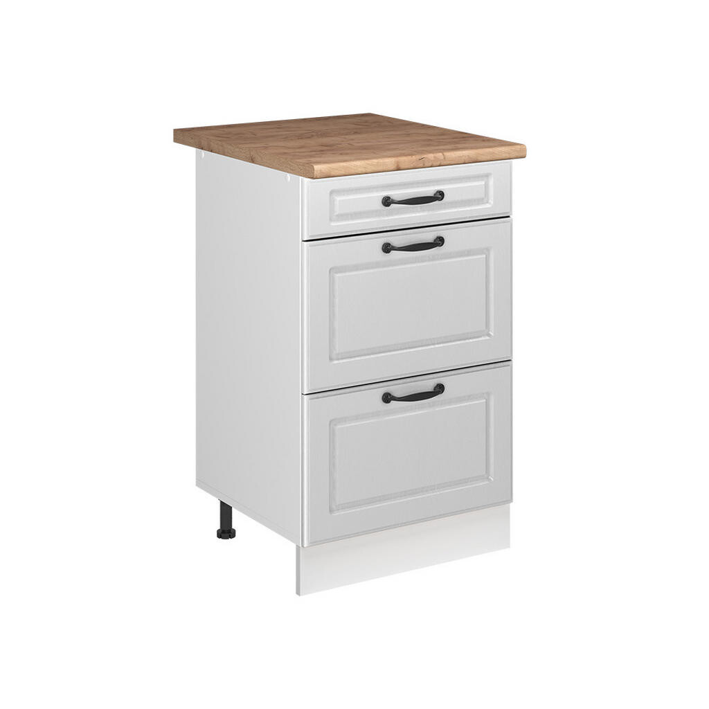 Vicco SPODNÍ SKŘÍŇKA KUCHYŇSKÉ LINKY R-Line, Bílý venkovský dům/Bílá, 50 cm pracovná doska Dub Goldkraft