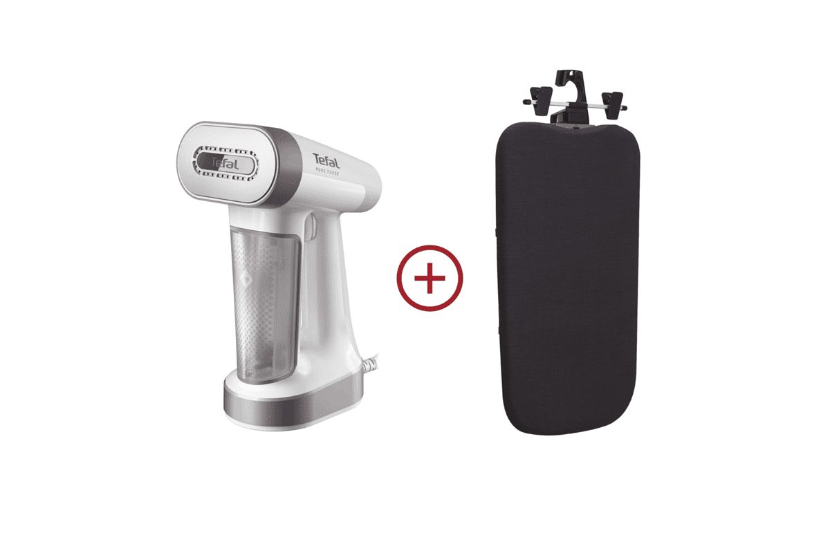 Akční set napařovač a žehlička Tefal Pure Force DT8720E0 + napařovací a žehlicí prkno Tefal XD5400E0