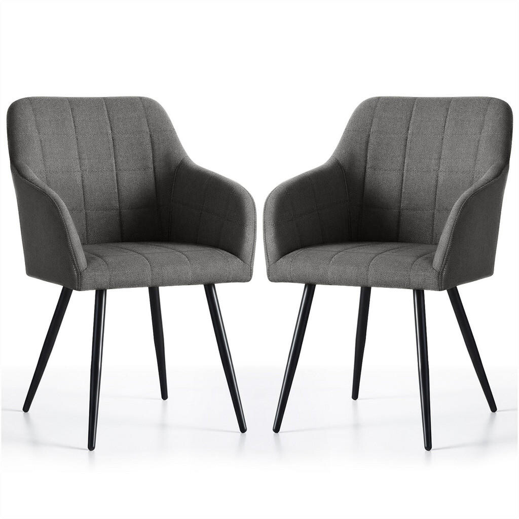 RAUMHIRSCH FURNITURE ČALOUNĚNÁ ŽIDLE, sada 2 ks, kovové nohy grafitová, černá 54/82/58