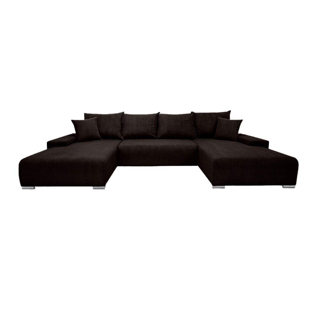 Fedve ECKSOFA Trawanga s rozkládací funkcí, Tmavě hnědá