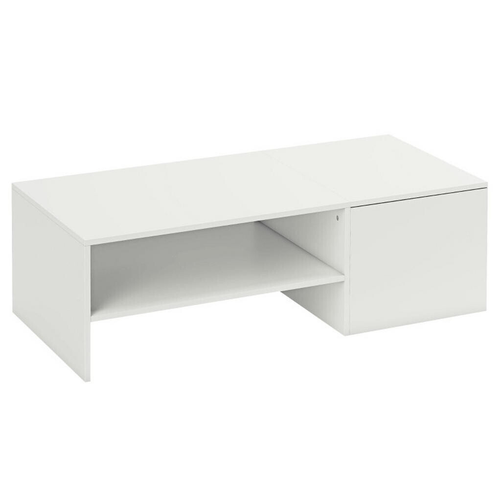 Redom KONFERENČNÍ stolek 110/52/36 cm s výsuvnou deskou, úložným prostorem a policí, dřevotříska, Bílá