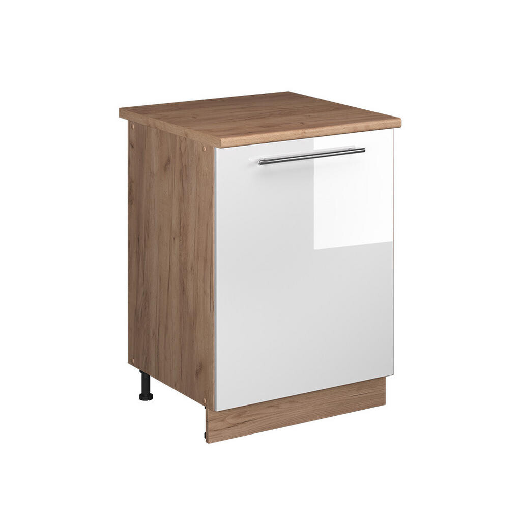 Vicco SPODNÍ SKŘÍŇKA KUCHYŇSKÉ LINKY Fame-Line, Bílá vysoký lesk/Zlatý mocný dub, 60 cm 1 dvířka s pracovní deskou
