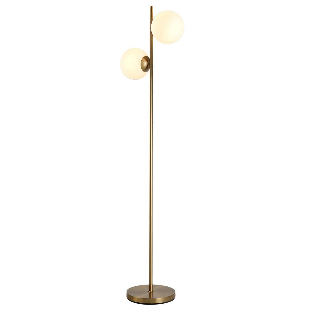 HOMCOM STOJACÍ LAMPY Stojací lampa 2dílný skleněný stínidlo Zlatá+Bílá