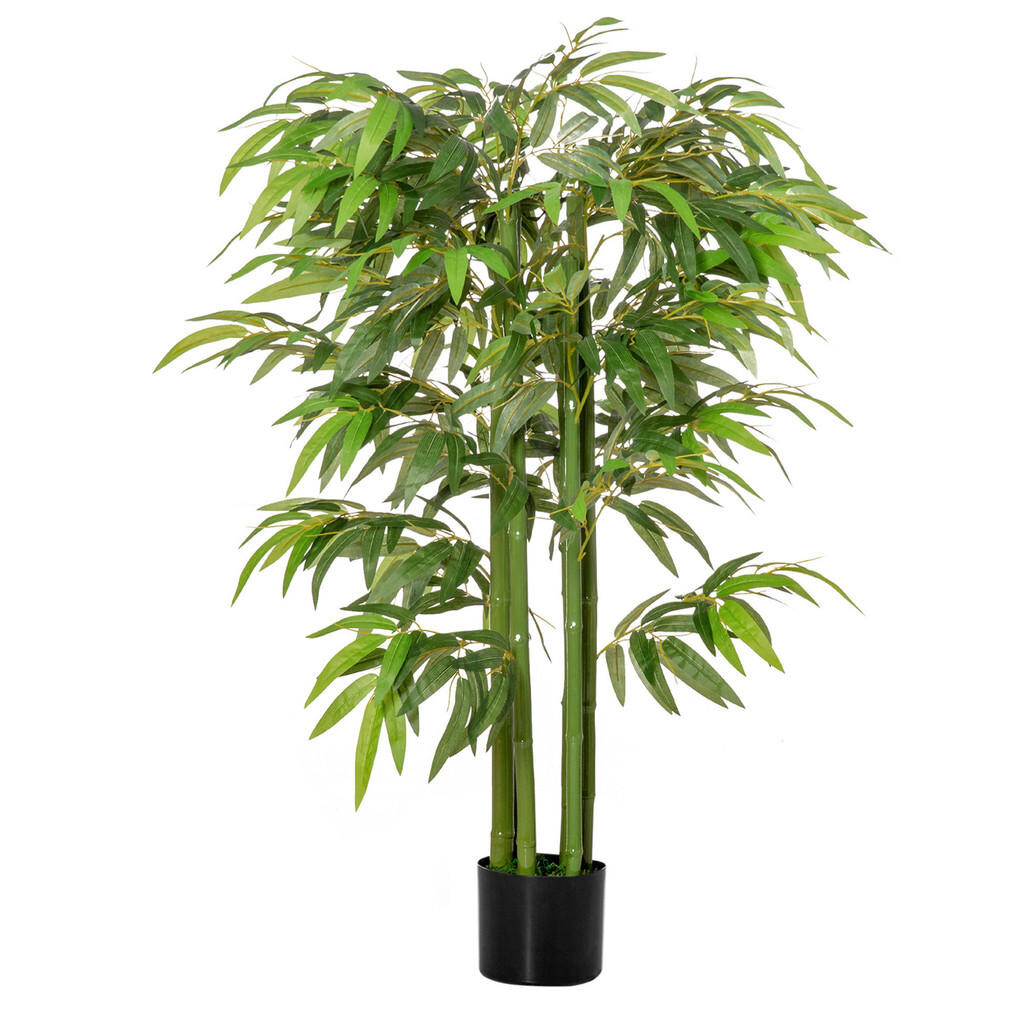 HOMCOM UMĚLÝ bambus velký 140 cm Umělá rostlina, umělé rostliny v květináči