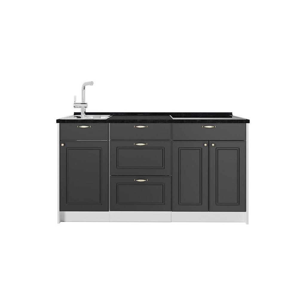 Vicco KUCHYŇSKÝ BLOK Fame-Line, Anthrazit-Gold Landhaus, 150 cm, PD Antracit