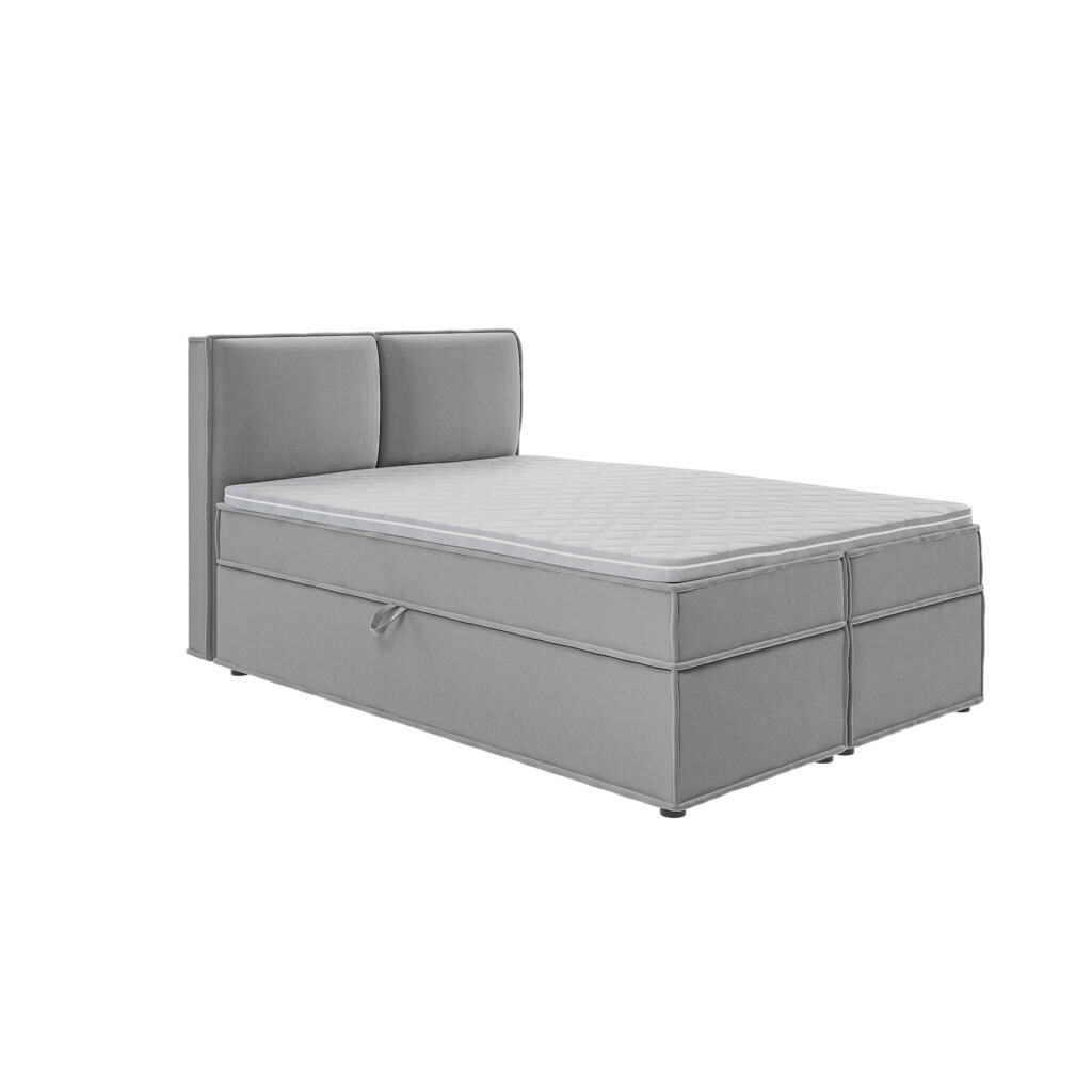 S-Style POSTEL BOXSPRING 140/200 cm Eclipse ze šedého mikrovlákna