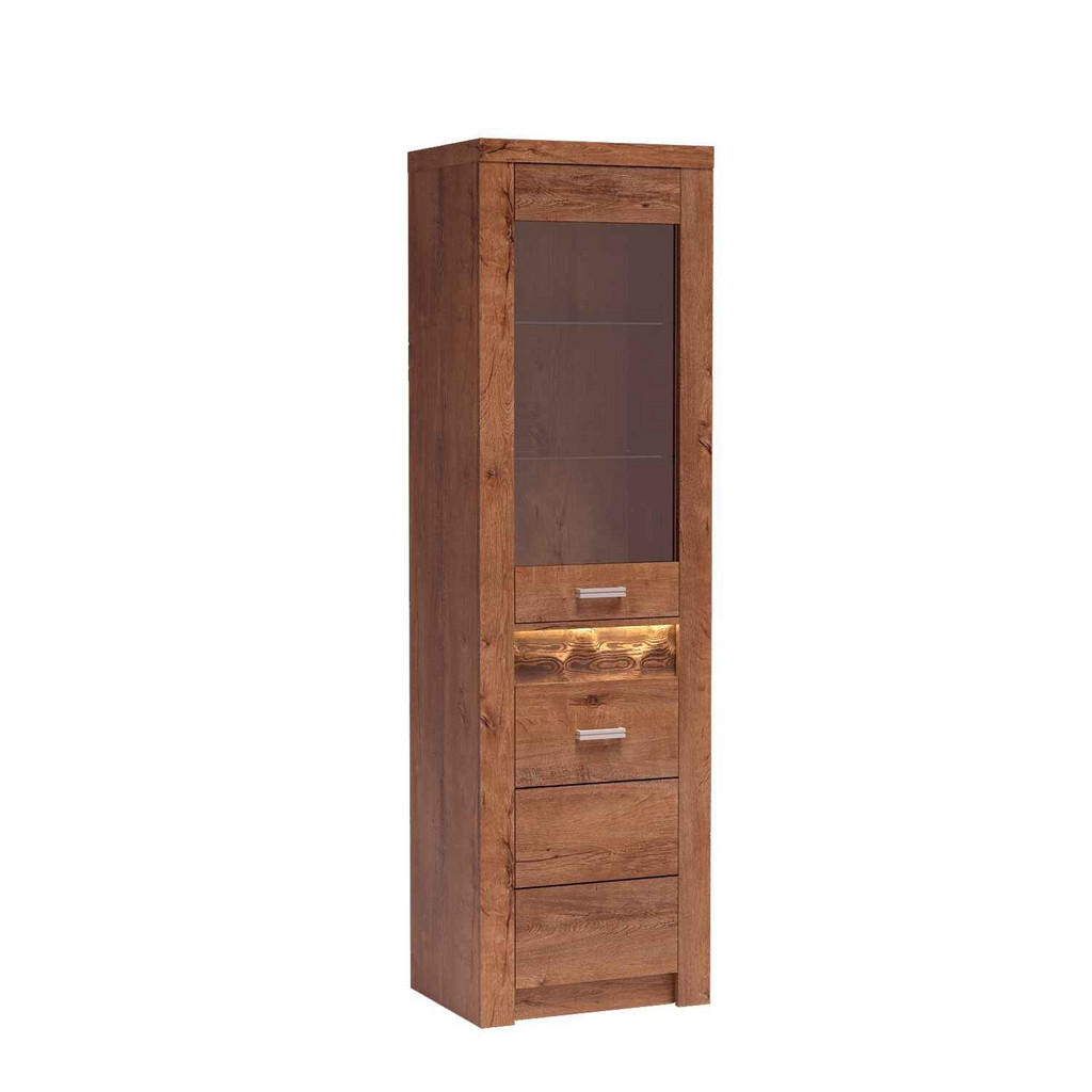 MASSENO VITRÍNA ZERI 56/192/42 cm Hnědá