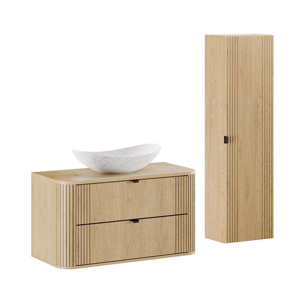 Petits-meubles KOUPELNOVÝ NÁBYTEK 100.4cm Mila 2er-Set Světlý dub