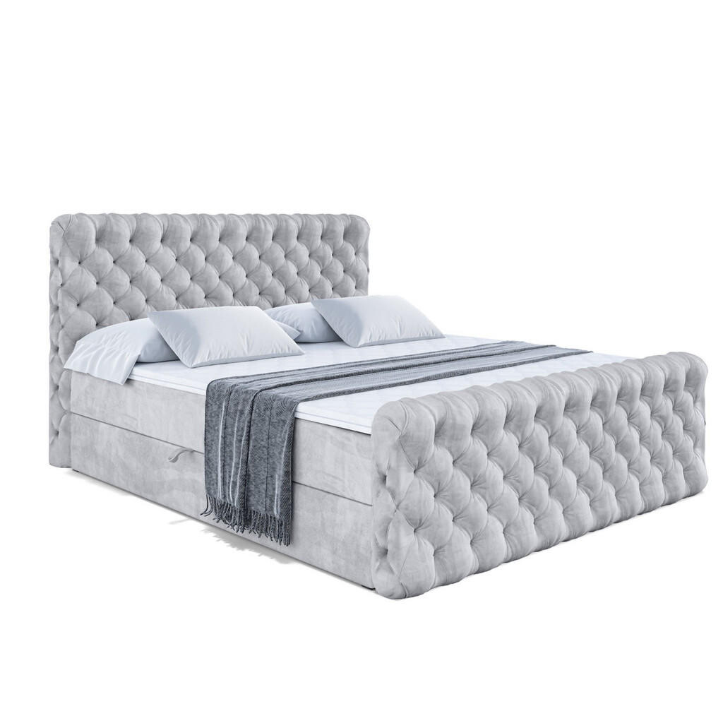 ALTDECOR AMERICKÁ postel BOXI8-Z – 200 x 200 cm – H3 – světle šedá