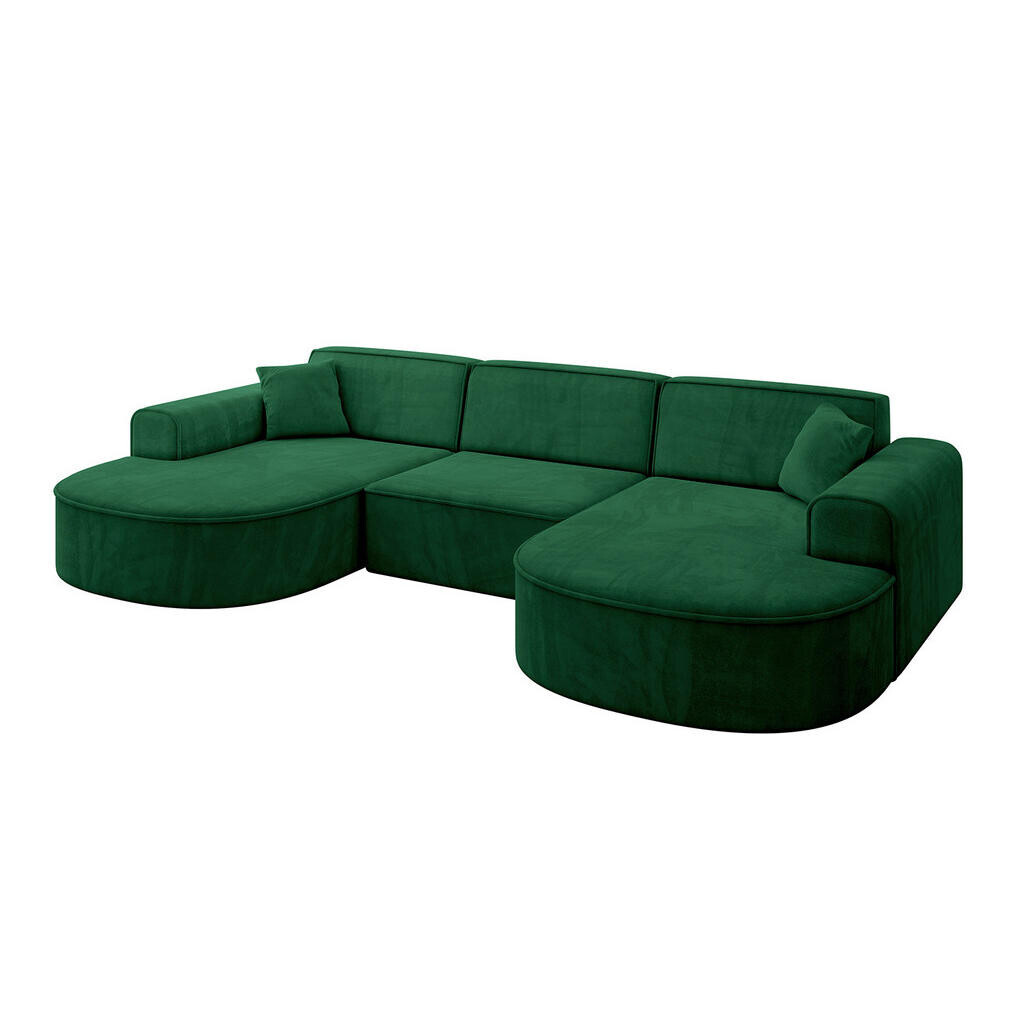 ALTDECOR SEDACÍ SOUPRAVA MARI-U1 – 303 x 171 x 79 cm, tmavě zelená, velur