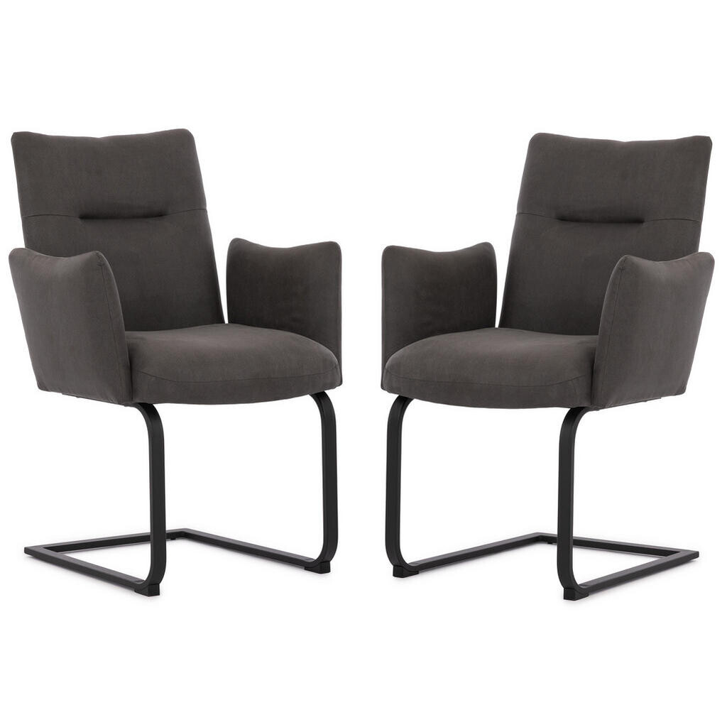 S-Style SADA ŽIDLÍ 2 kusy Hera v moderním designu z mikrovlákna v antracitové vintage barvě