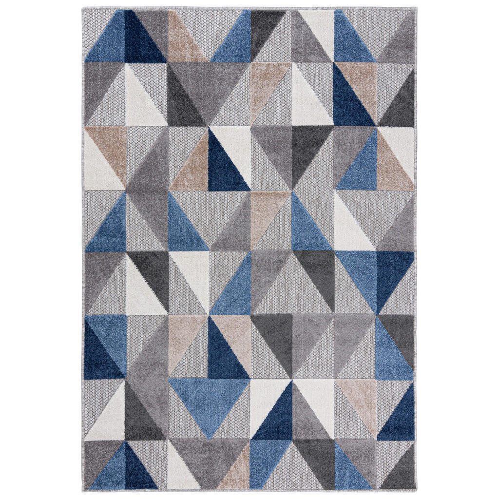 Mazovia KOBEREC modrý šedý geometrický - 160x230 cm