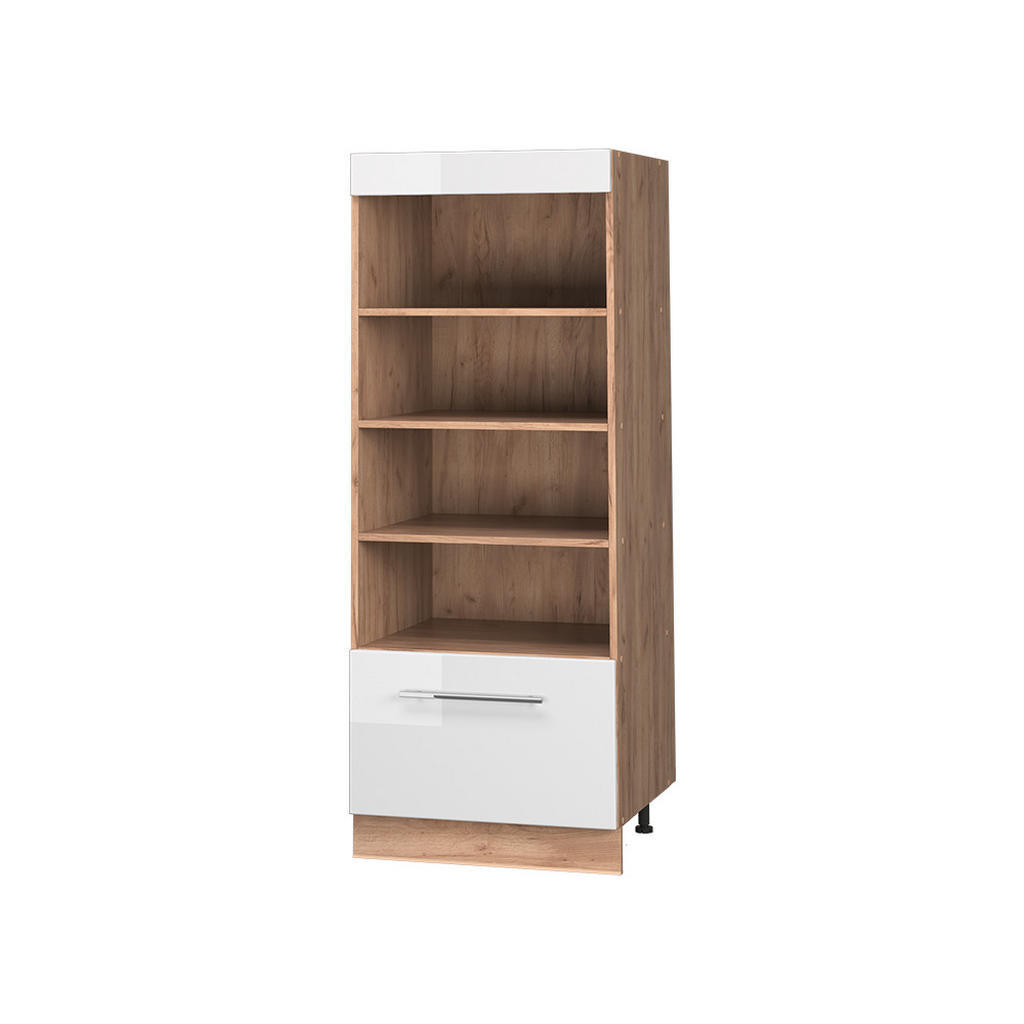 Vicco KUCHYŇSKÝ REGÁL Fame-Line, Bílá vysoký lesk/Zlatý mocný dub, 60 cm