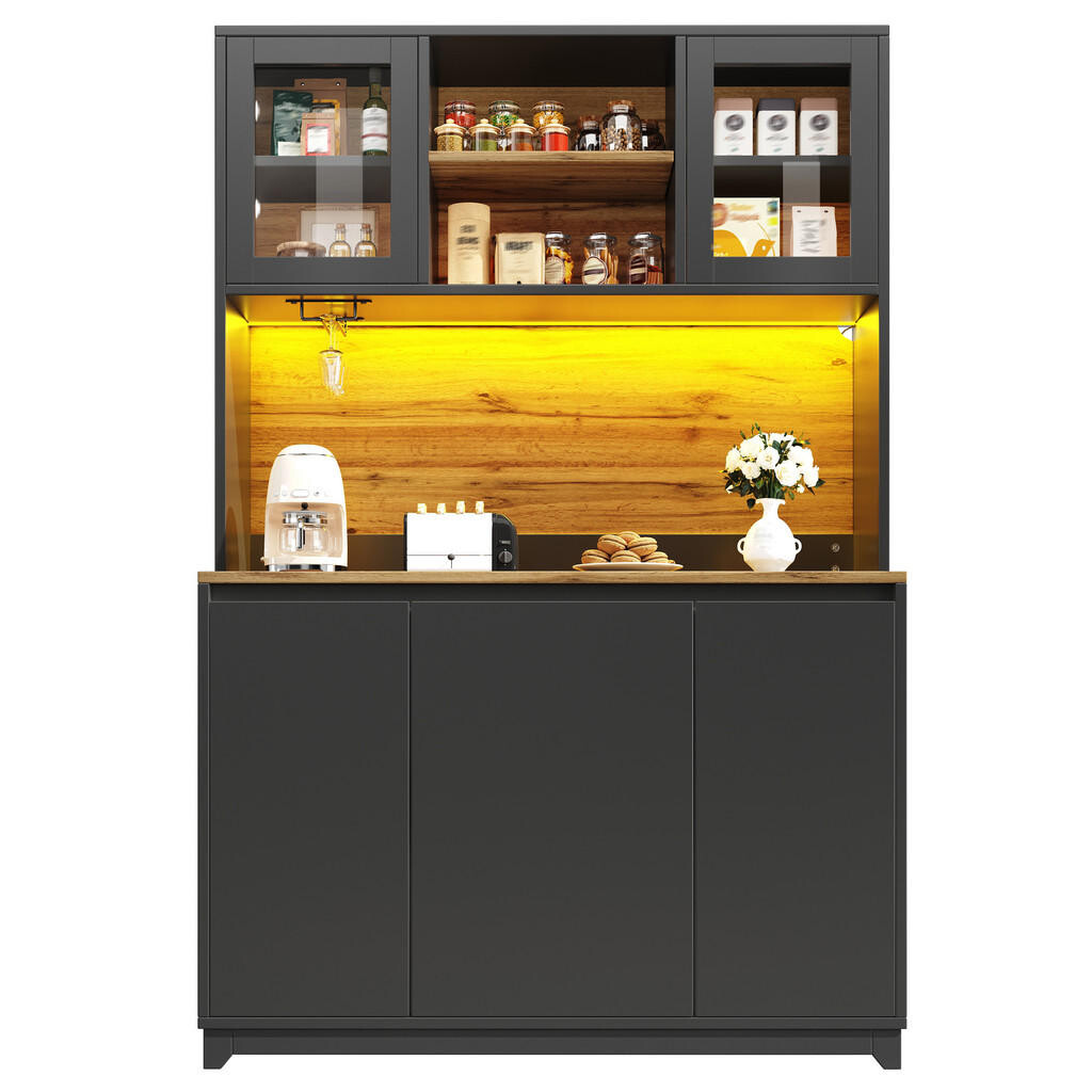 FLIEKS VYSOKÁ SKŘÍŇ 120x40x180 CM LED AKRYL ČERNÁ