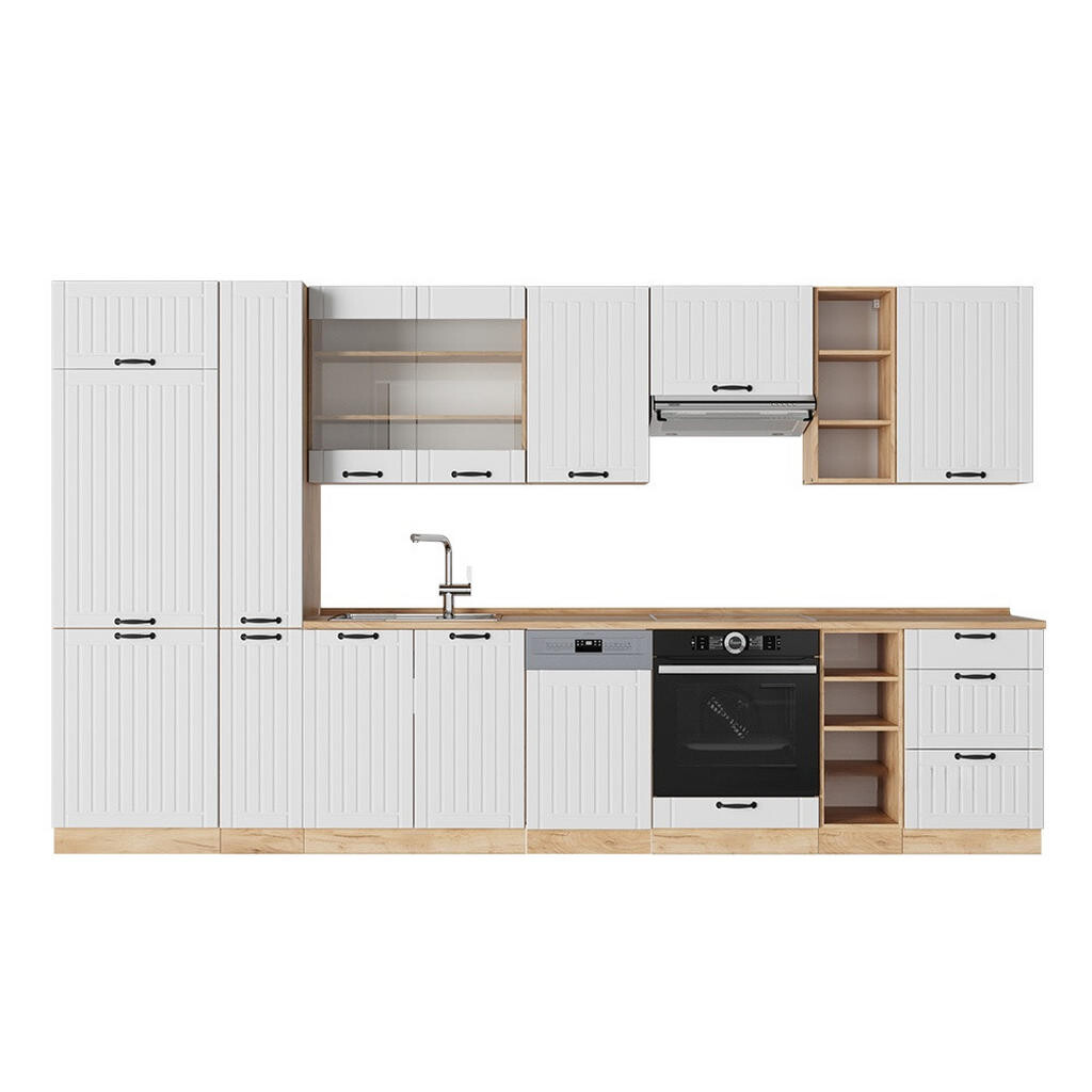 Vicco KUCHYŇSKÝ KOUT Fame-Line Bílý venkovský dům 355 cm , PD Dub