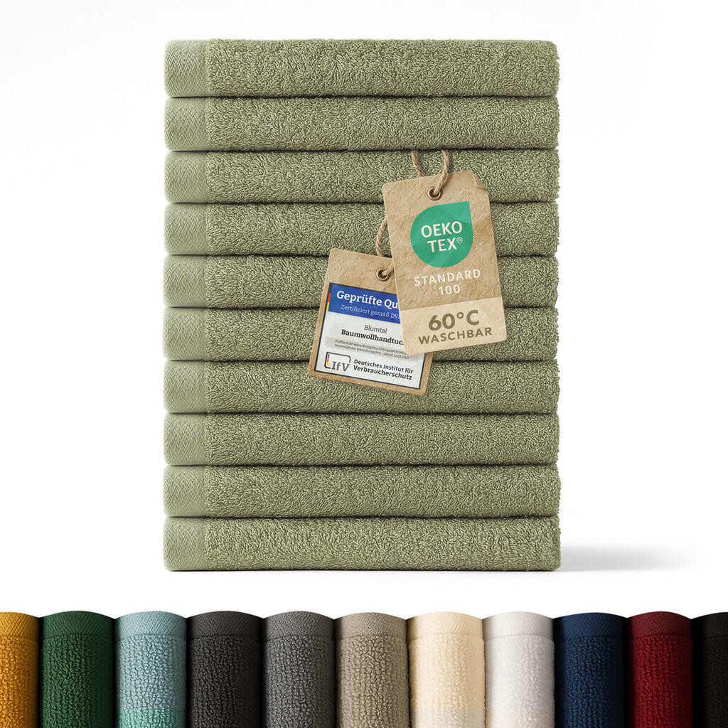 Blumtal RUČNÍK PRO HOSTY sada 10 ks, 10x ručník pro hosty 30/30 cm, světle zelená