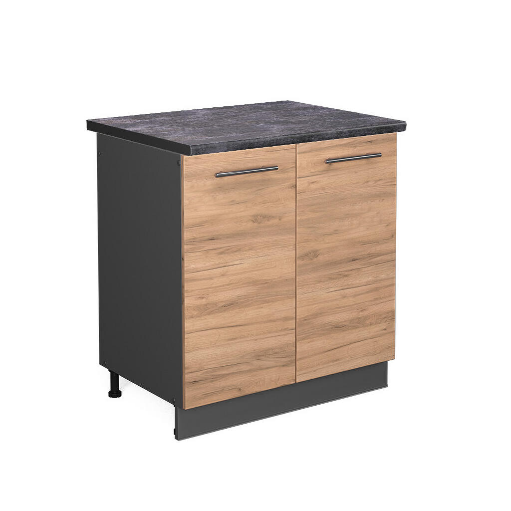 Vicco SKŘÍŇKA POD DŘEZ Fame-Line Zlatý mocný dub 80 cm , PD Antracit