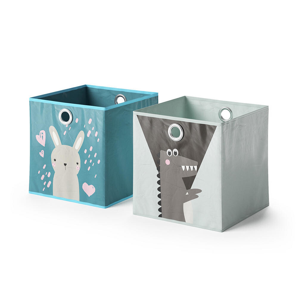 Vicco SKLÁDACÍ BOX Modrošedá 30 x 30 cm Sada 2 kusů