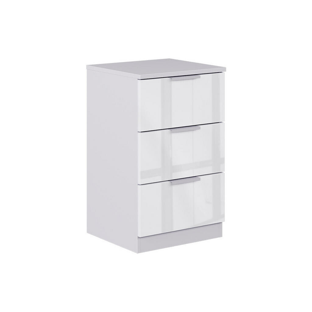 Vicco NOČNÍ STOLEK Fino Bílá vysoký lesk 37.6 x 61.8 cm se 3 zásuvkami