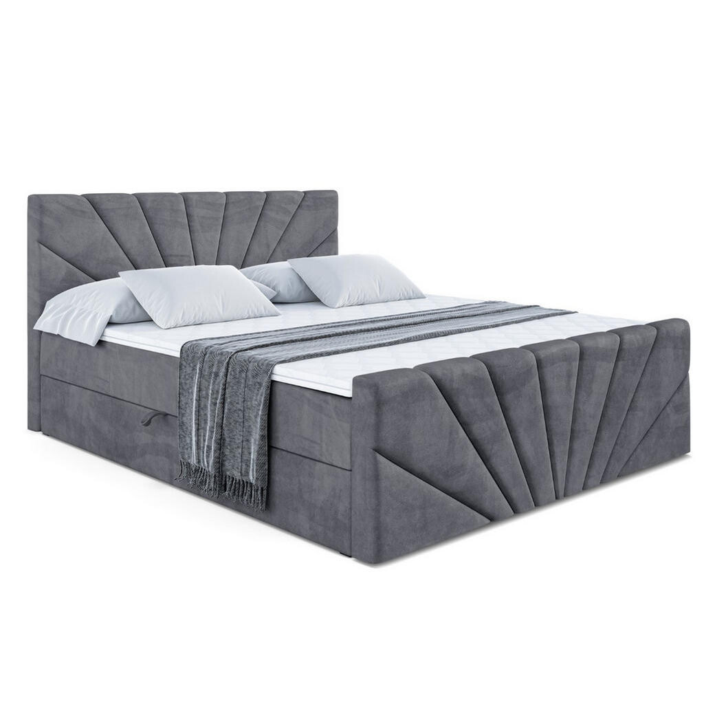 ALTDECOR AMERICKÁ postel MILTIO-Z – 140 × 200 cm – H4 – tmavě šedá