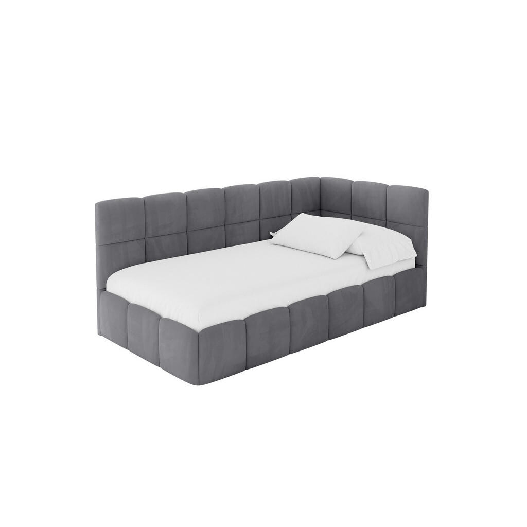 ALTDECOR JEDNOLŮŽKOVÁ POSTEL pro mládež s úložným prostorem vlevo, bez matrace - LIVY 80x200 tmavě šedá