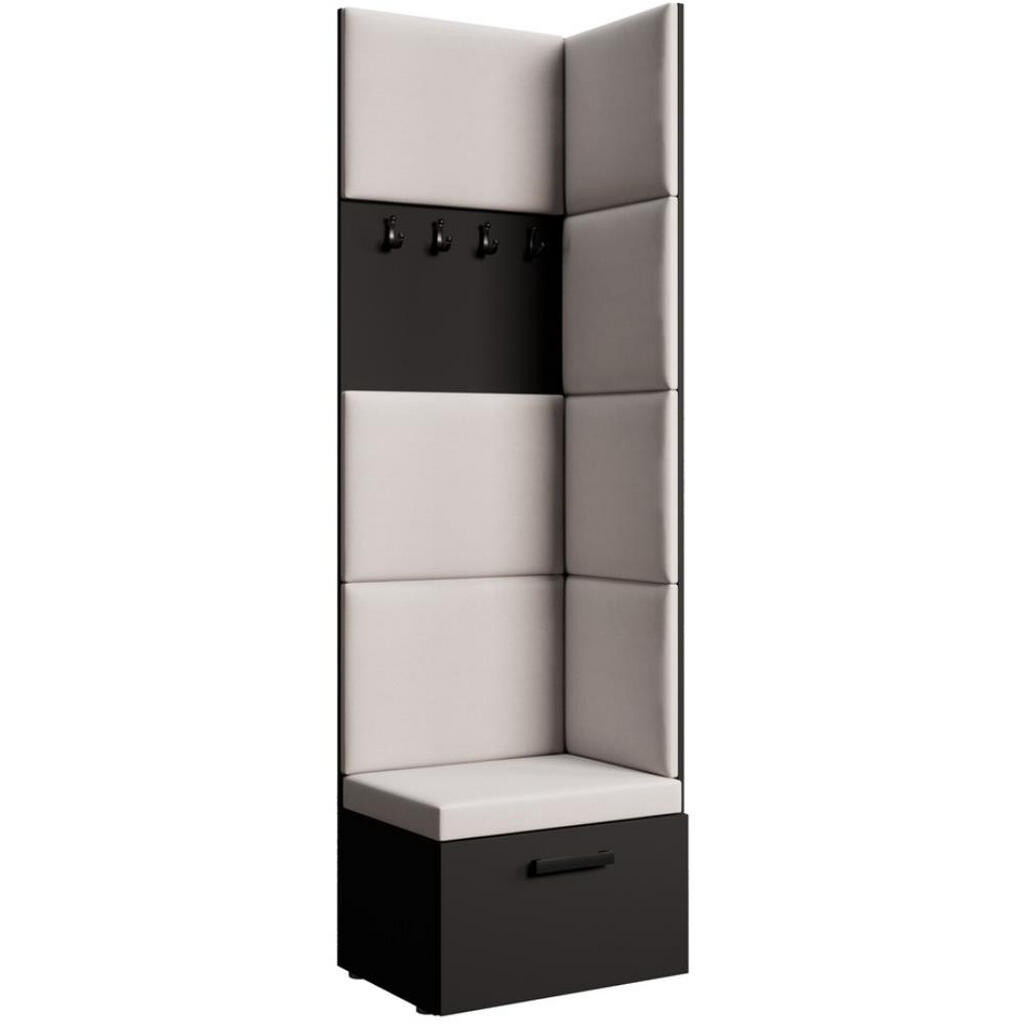 Beautysofa PŘEDSÍŇOVÁ sestava Margaret V 81/203/43 s čalouněnými panely, černá