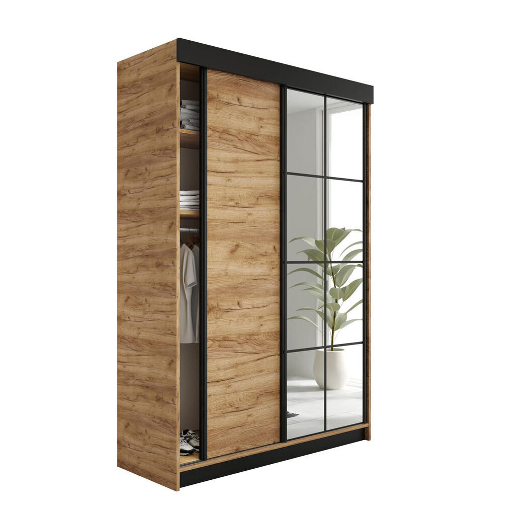 Kier Furniture POSUVNÁ ŠATNÍ SKŘÍŇ LAMARO Dub - 138x205x59cm- Dub Craft
