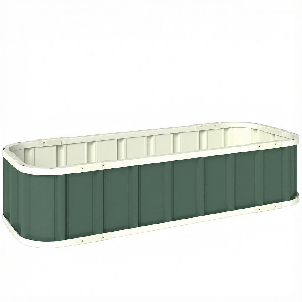 Outsunny VYVÝŠENÝ ZÁHON Pozinkovaná ocel Plast Zelený 136/52/31 cm