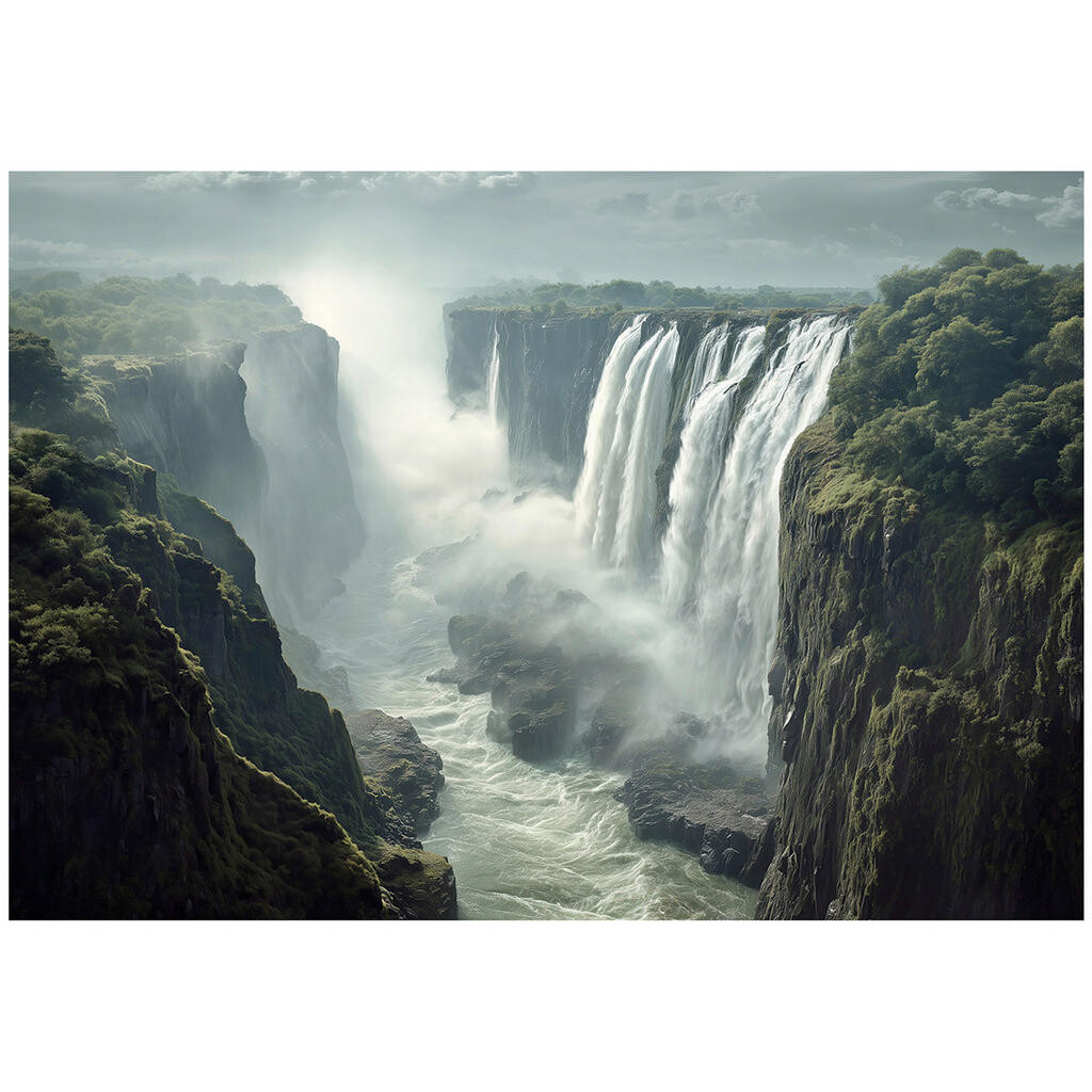 Wallarena FOTOTAPETA: Vodopádová krajina zelená 350x250 cm