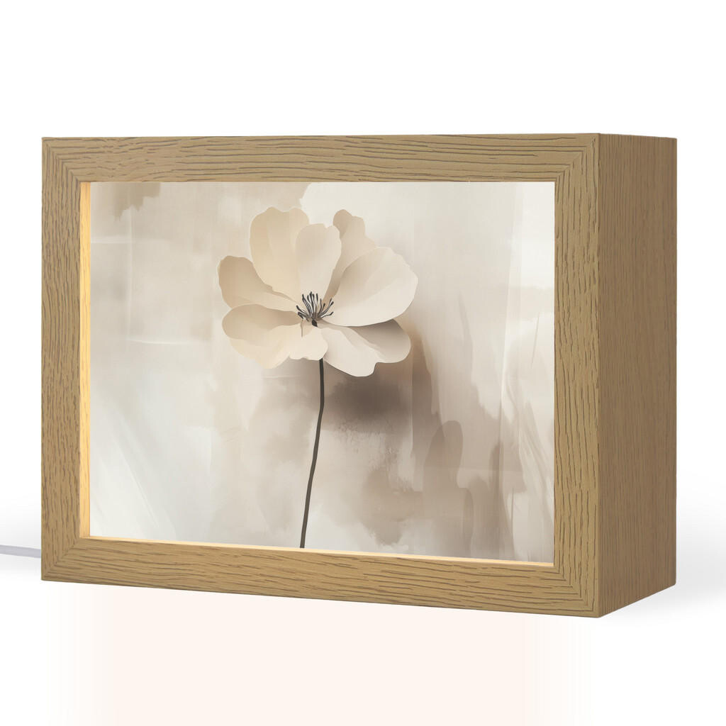 OnlyWow STOLNÍ LAMPA Květina - béžová - barva - stín 20x15 cm