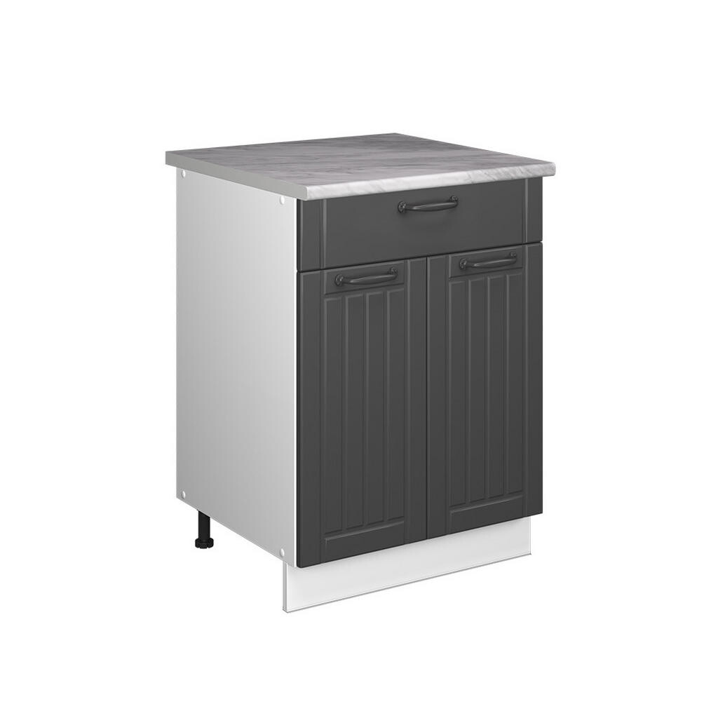 Vicco SPODNÍ SKŘÍŇKA PRO DŘEZ/VARNOU DESKU Fame-Line, Tmavě šedá/Bílá, 60 cm se zásuvkou, PD Mramor