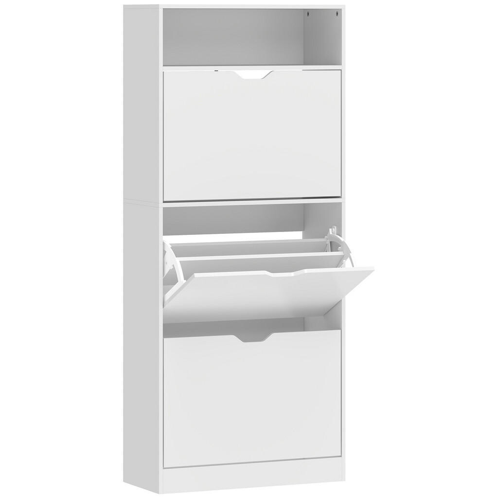 HOMCOM SKŘÍŇ NA BOTY z MDF 60/26/140 cm bílá