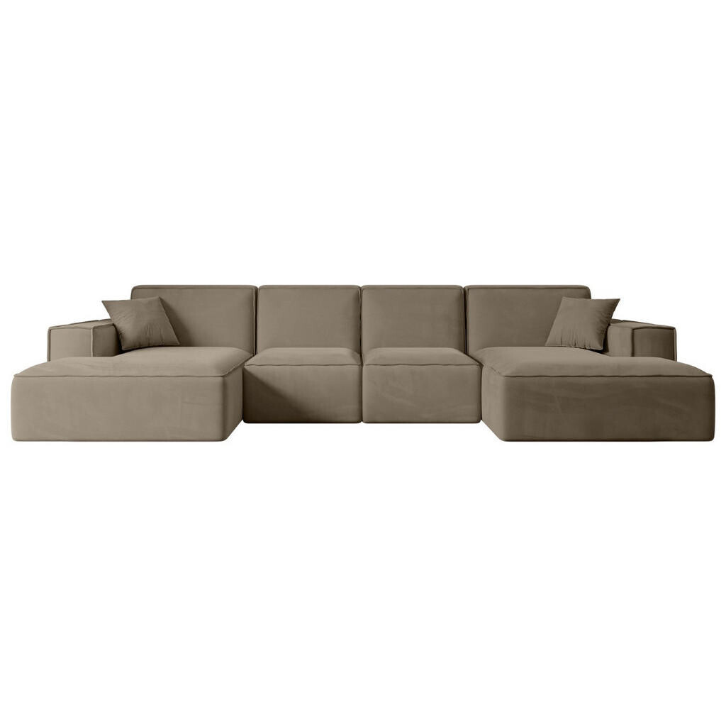 ALTDECOR SEDACÍ SOUPRAVA SIERRA-U – 349 x 169 x 80 cm, hnědá barva velur
