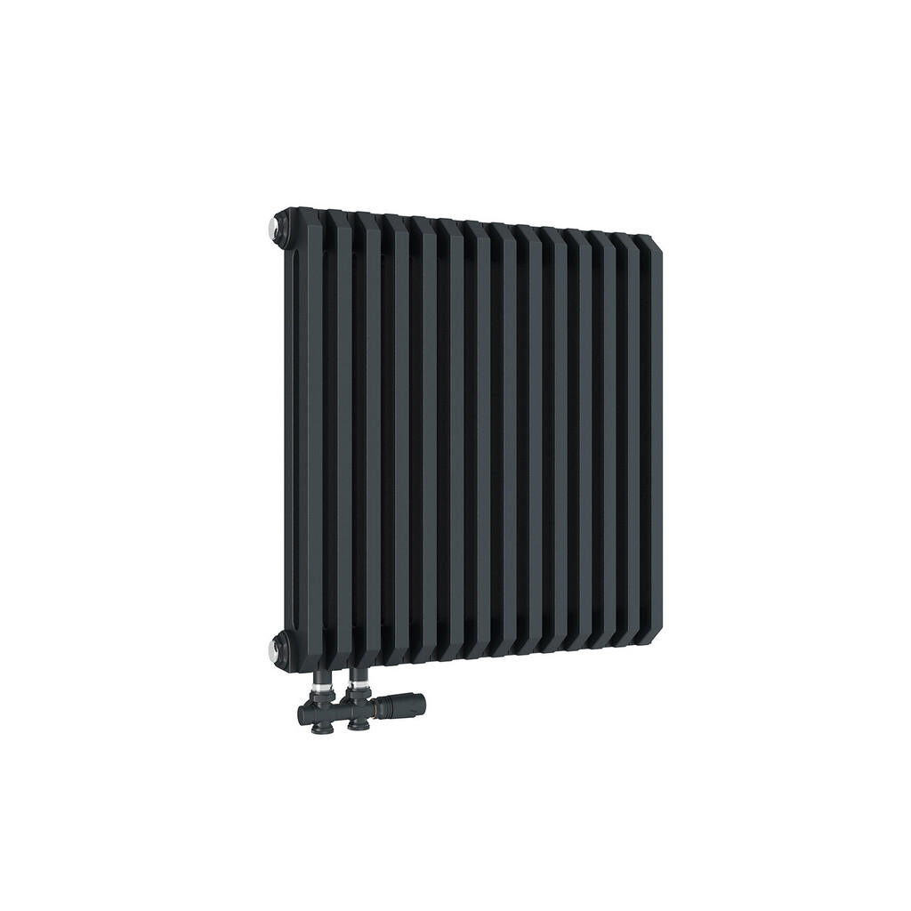 EMKE RADIÁTOR D-profil vertikální, středové připojení, antracit 60/60 cm