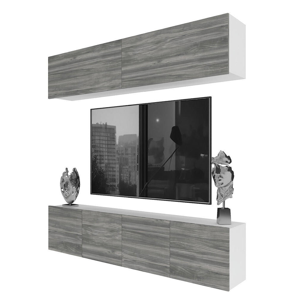 B BELINI GROUP OBÝVACÍ STĚNA Milano 6, Šedá matná, 200 cm, Bezúchytková