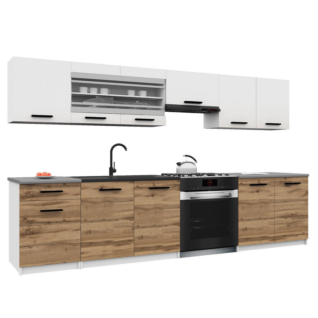 B BELINI GROUP KUCHYŇSKÁ LINKA Italia 4 260 cm, s pracovními deskami, Bílo-zlatohnědá