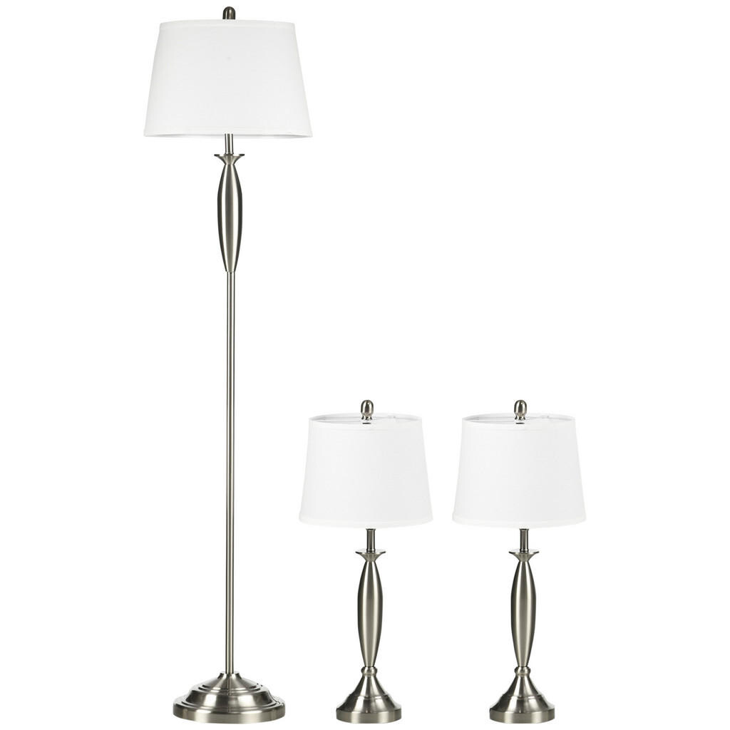 HOMCOM 3DÍLNÁ sada svítidel včetně 1 stojací lampy a 2 stolních lamp do obývacího pokoje