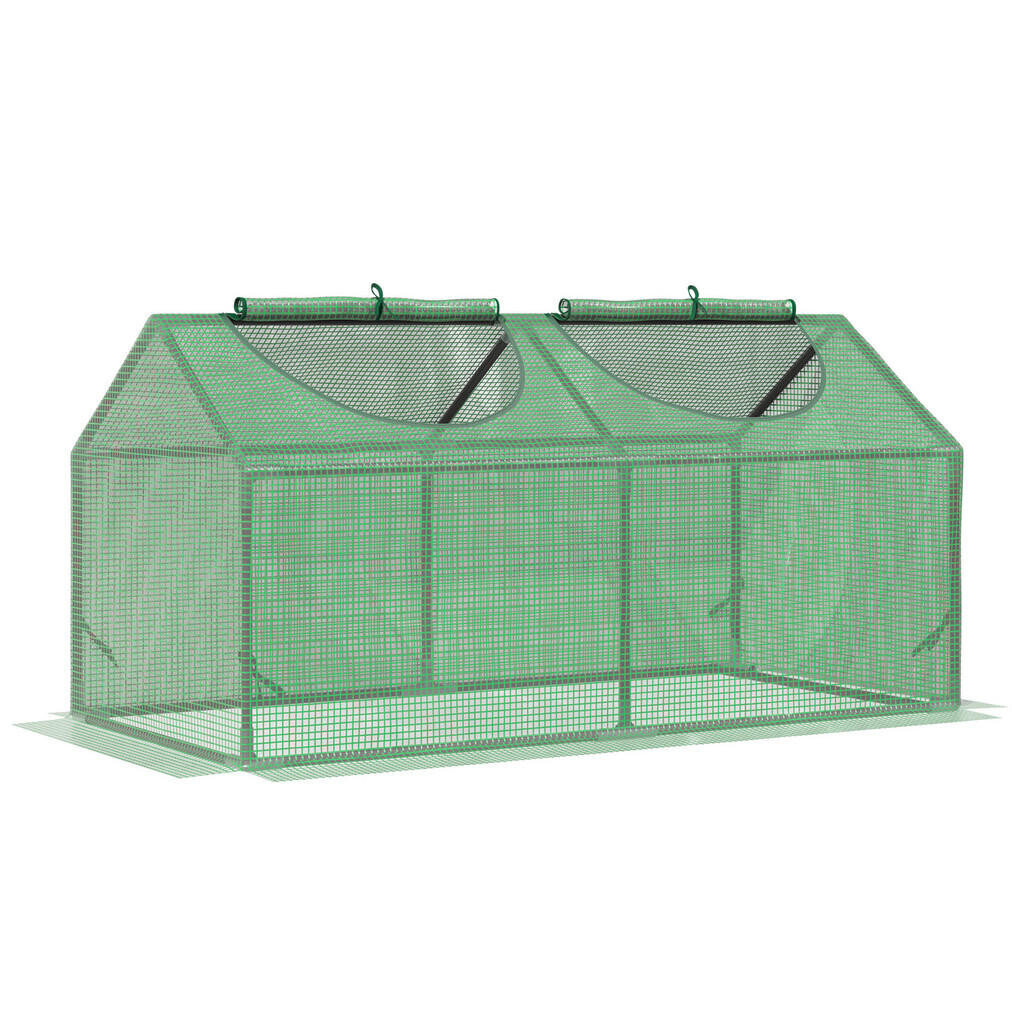 Outsunny FOLIOVÝ SKLENÍK s oknem PE skleník na rajčata 120x60x60cm zelený