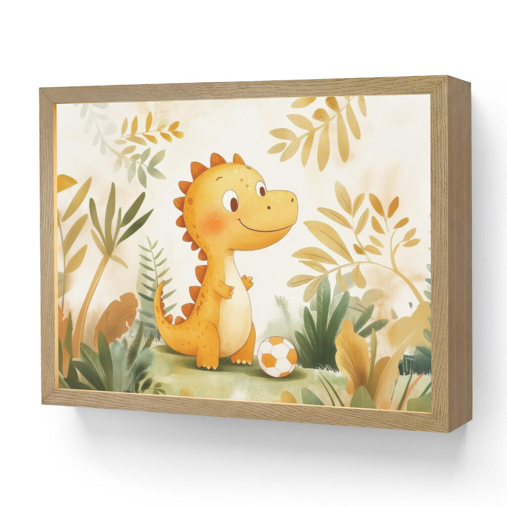 OnlyWow NÁSTĚNNÁ LAMPA S AKUMULÁTOREM Dino - Fotbal - Orange 40x30 cm